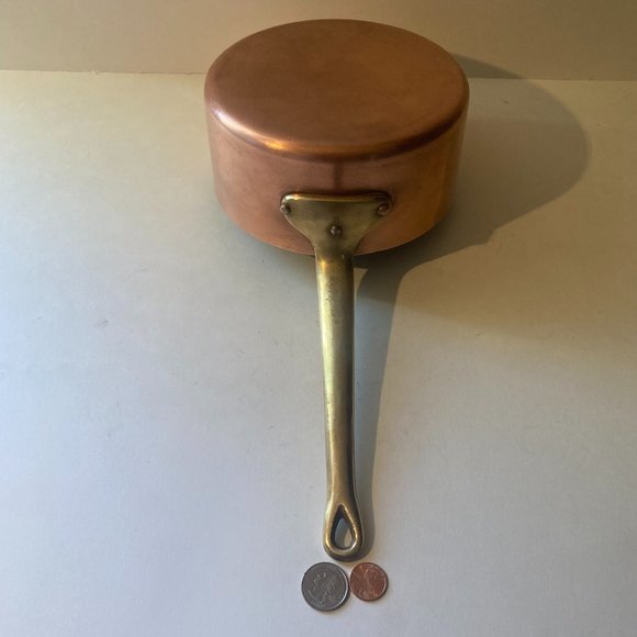 Vintage Metal Copper Cooking Pot, Pan, Heavy Duty, Quality, 13" Long and 6 1/2" - Picture 1 of 4